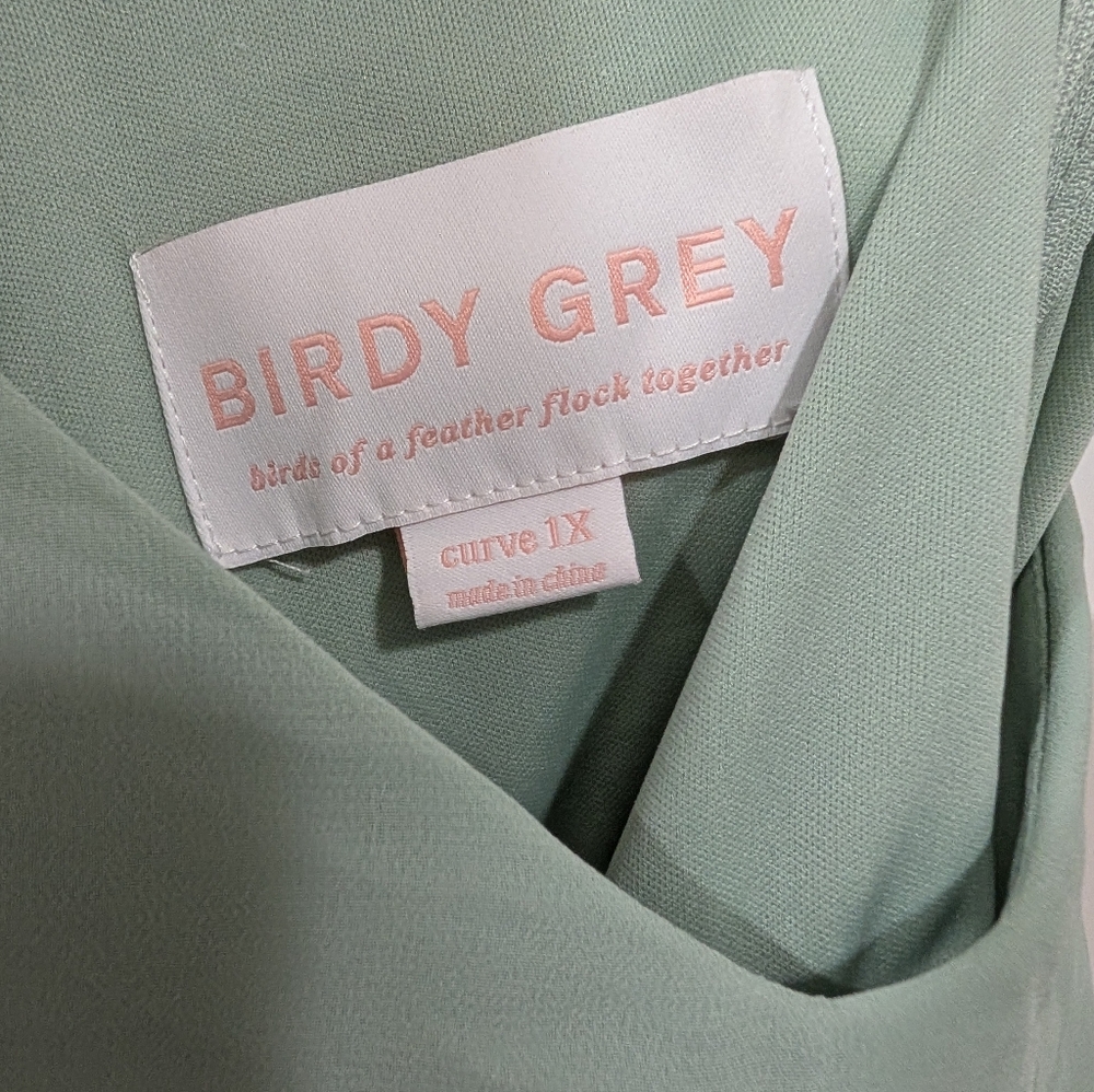 NWT Birdy Grey, Gwennie Dress, 1X, Sage, Chiffon Bridesmaid Formal Dress POCKETS - Picture 6 of 6